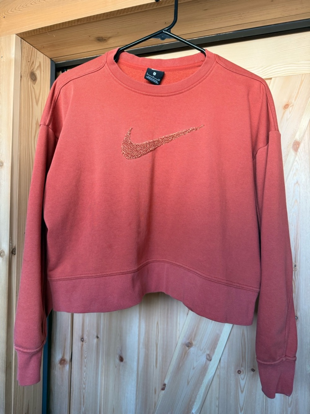 Nike Coral Crewneck Cropped Sweatshirt